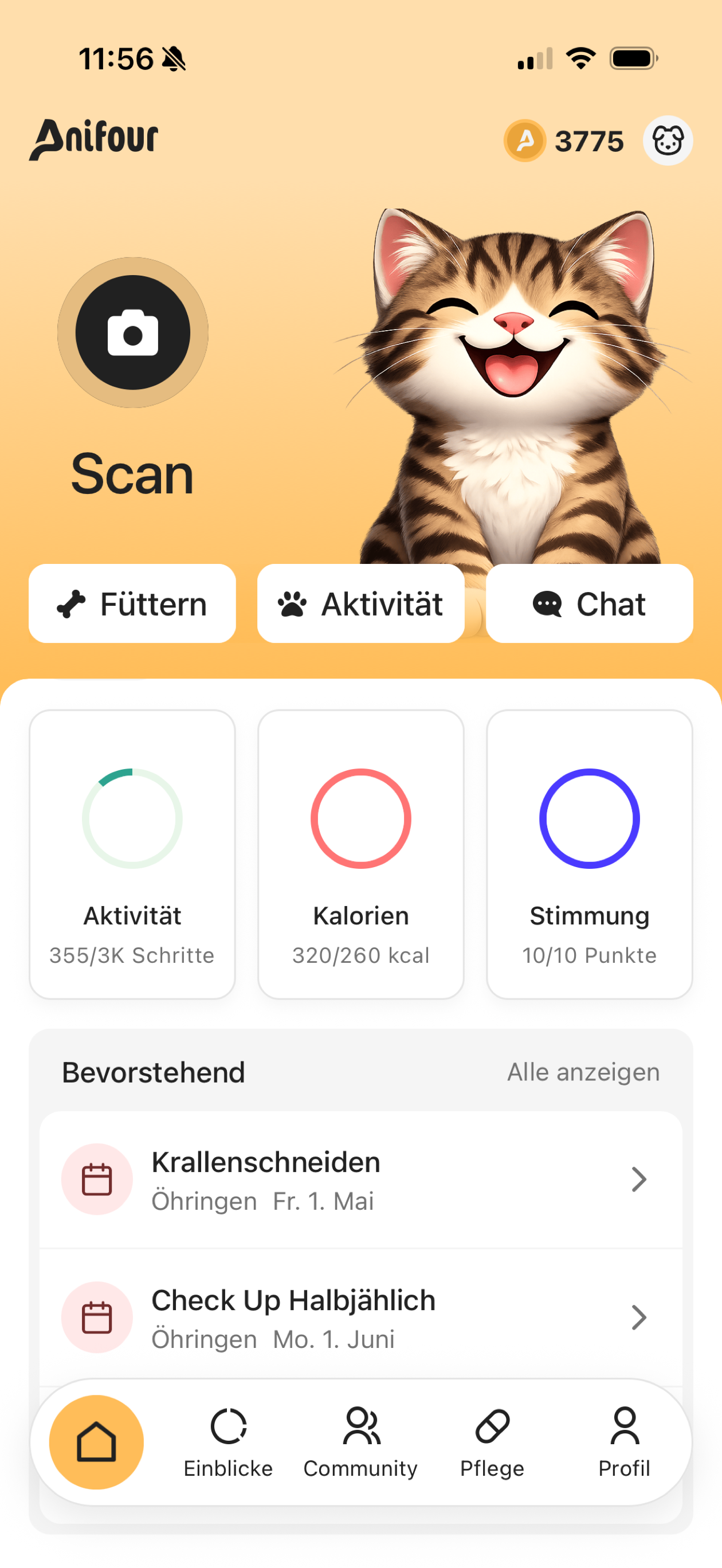 Anifour Startbildschirm